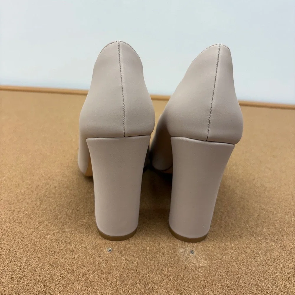 IDIFU‎ IN4 Nude 8 Pointed Toe Block Heel Pumps Womens Neutral Dress Shoes
